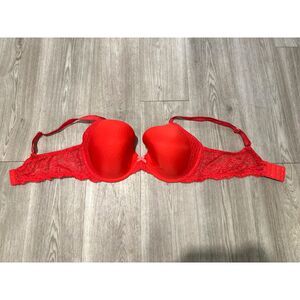 Victoria’s Secret Dream Angels 38D Push-Up Bra Red Lace Underwire Plunge